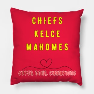 KANSAS CITY CHIEFS, KELCE, MAHOMES CHAMPIONS OF SUPER BOWL Pillow