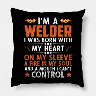 Funny Welder Quotes Retro Welding Pillow