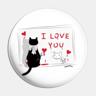 Cat Love Paint Pin