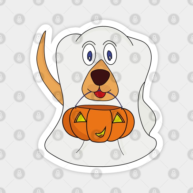 Trick or Treat Dog Ghost Halloween Costume Magnet by DiegoCarvalho