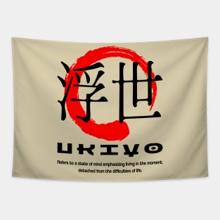 Ukiyo meaning Japanese kanji words character symbol 121 Tapestry