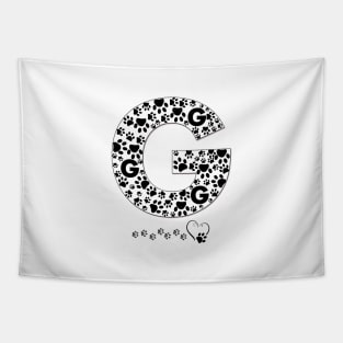 Made of paw print G letter Tapestry