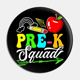 Back To School First Day Of Pre K Squad Teacher Cute Pin