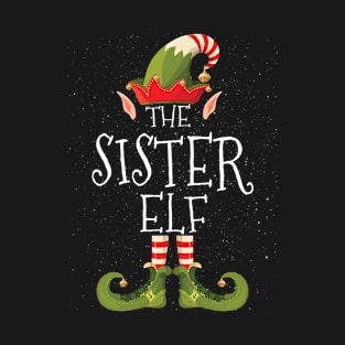 SISTER Elf Family Matching Christmas Group Funny Gift T-Shirt