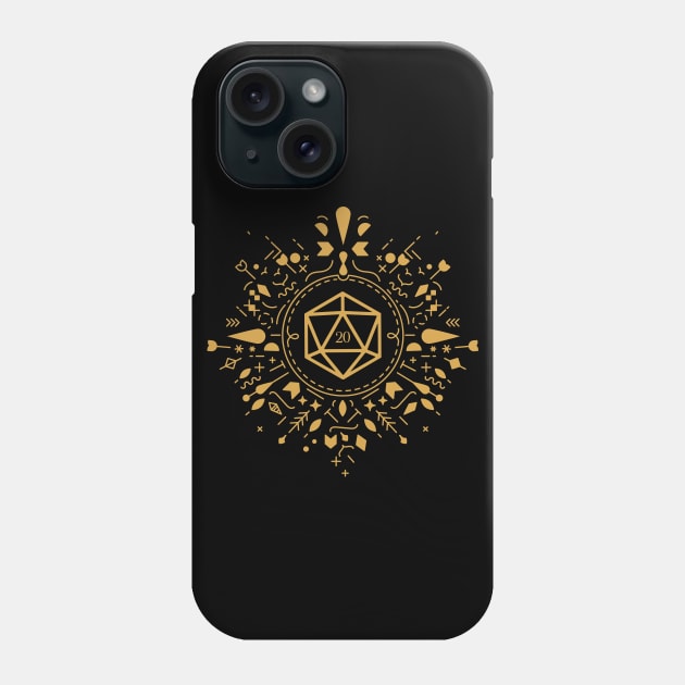 Vintage D20 Dice Monogram Phone Case by dungeonarmory