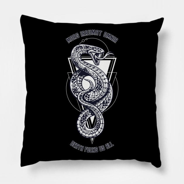 Mors Irrumat Omnia Ninth House Pillow by Mandra