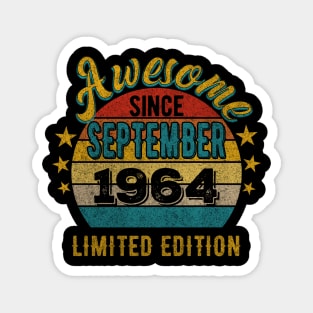 58 Year Old 58th Birthday Design for September 1964 born Limited Edition Legend BDay Gift Magnet