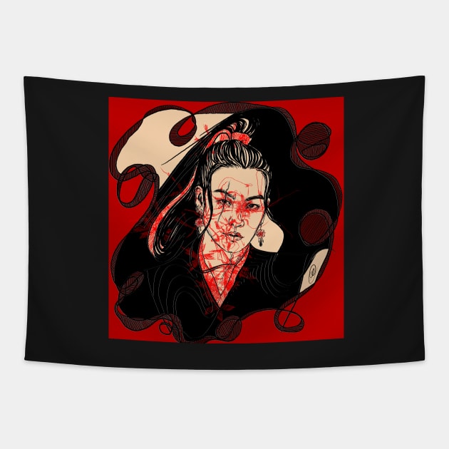 Suga - Wei Wuxian/Daechwita inspired fanart drawing Tapestry by dangerbeforeyou