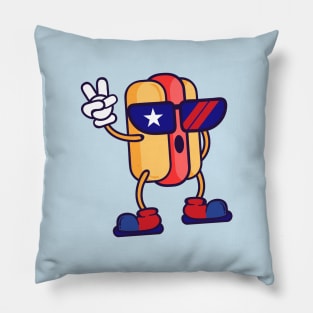 funny american sausage fourth of July gift Pillow