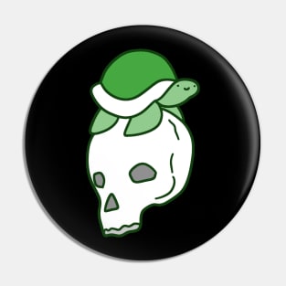 Green Skull Turtle Pin