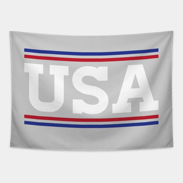 Retro USA Red White Blue Tapestry by zubiacreative