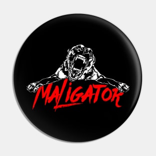 Funny Belgian Malinois Maligator dog portrait Pin