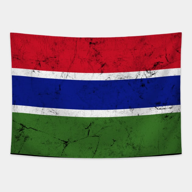 Gambia / Faded Vintage Style Flag Design Tapestry by DankFutura