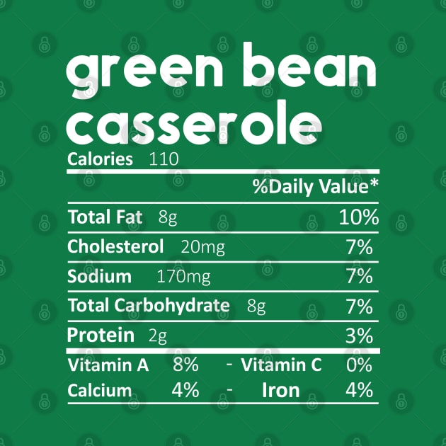 Green Bean Casserole Nutrition Facts by DragonTees