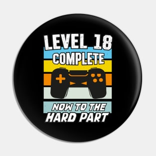 Level 18 Birthday Video Games 18th Bday Pin