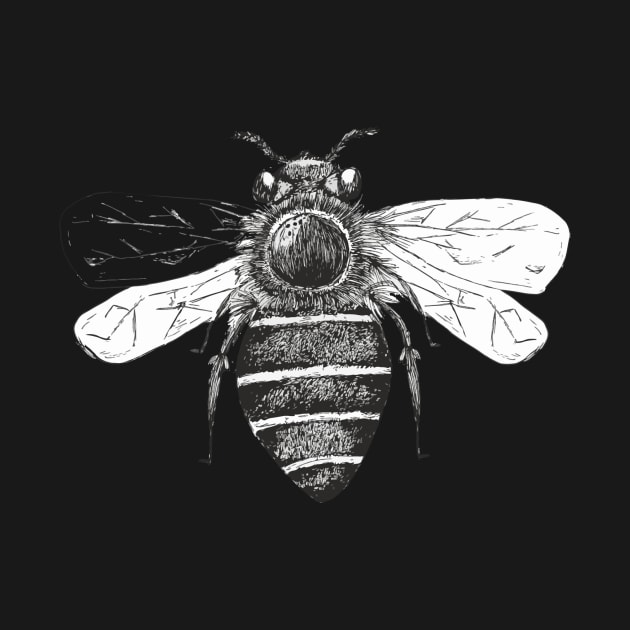 Pen and Ink Bee Design Black and White by Richardsonh25