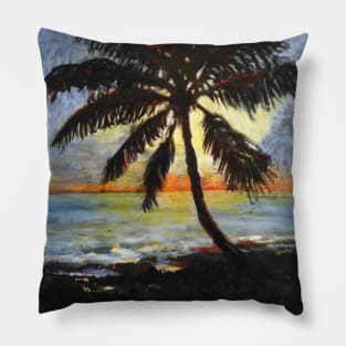 Sunset palm Pillow