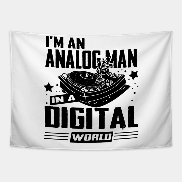 Analog Man Digital World Tapestry by melostore