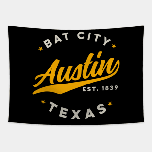 Vintage Austin Bat City Texas USA Tapestry