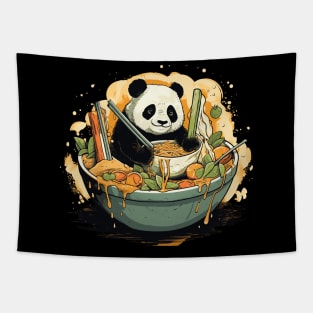 Panda Food Passion: Cuddly Charm Ramen Panda Feast Mode: Culinary Cuteness Tapestry