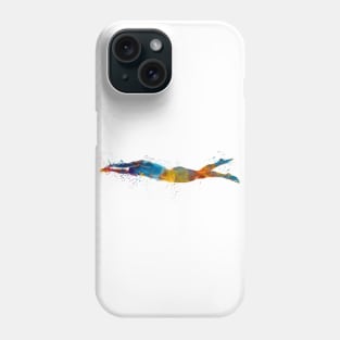 Swimmer in watercolor Phone Case