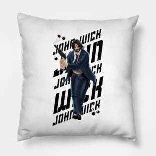 John Wick - Colored - Black Pillow
