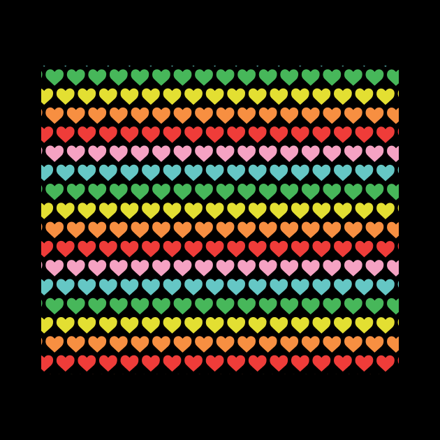 Rainbow Hearts Pattern by Heyday Threads