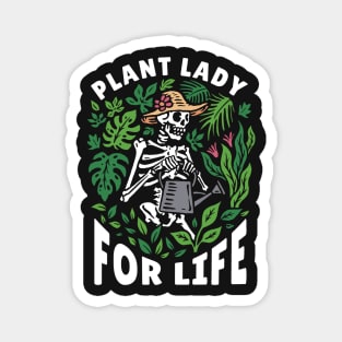 Plant Lady for Life // Funny Plant Lover Green Thumb Skeleton Magnet