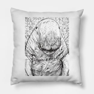 DUGONG pencil portrait .1 Pillow