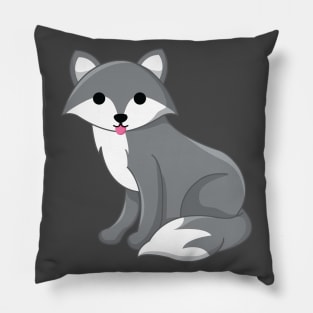 Adorable Fox Cute Silver Nature Animal Pillow