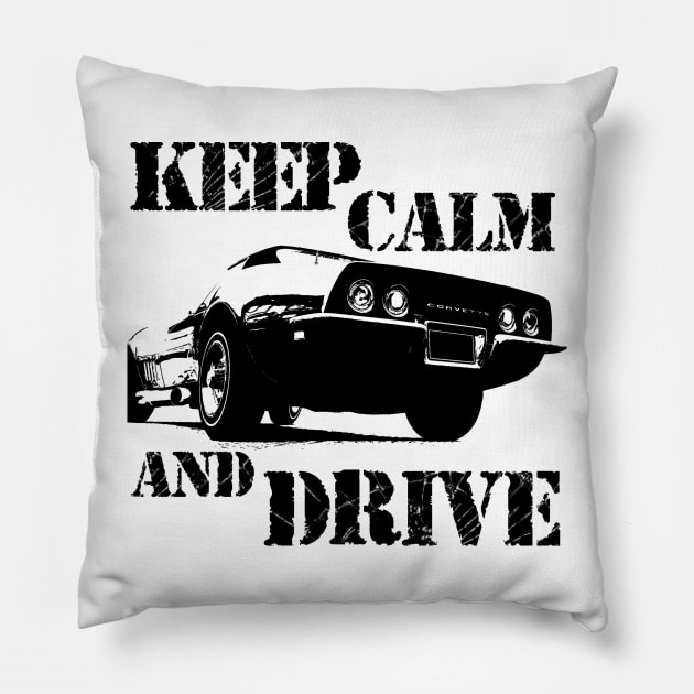 keep calm and drive Pillow by hottehue