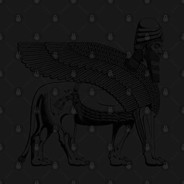 Lamassu Winged Lion Black by Dingir ENKI