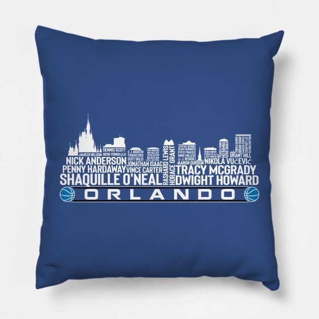 Orlando City Basketball Team All Time Legends, Pillow by Legend Skyline