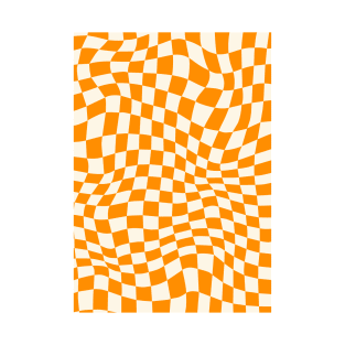 Retro Orange Checkerboard T-Shirt