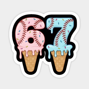 Baseball Drip Ice Cream 67 Baseball Lifestyle 101 Magnet