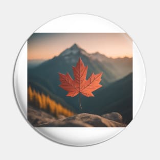 Maple Leaf in the Mountains Pin