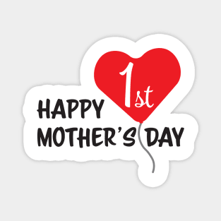 Happy First Mother's day Red Heart Balloon Magnet