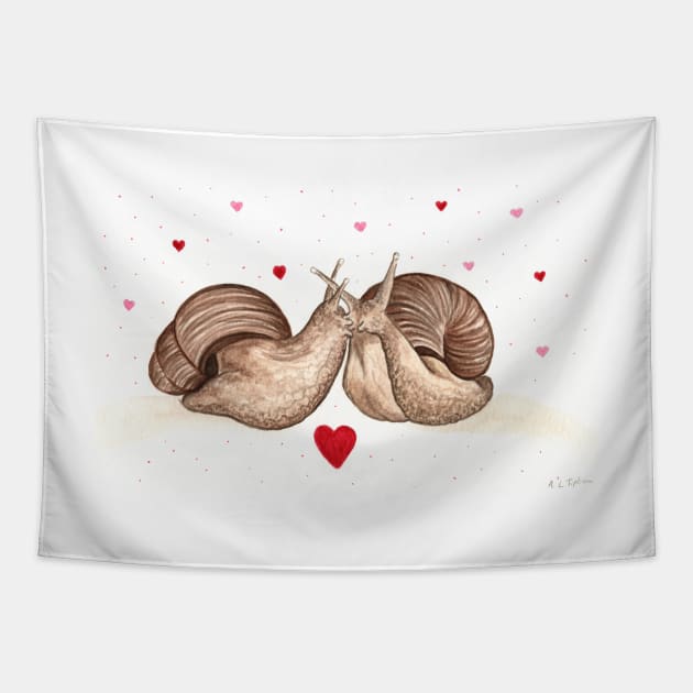 Valentine's Snails Tapestry by WolfySilver