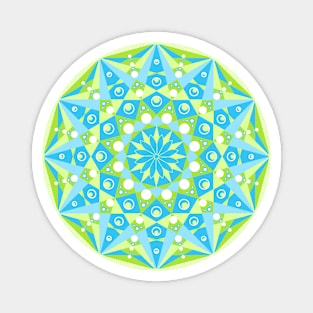 Starmandala blue green white Magnet