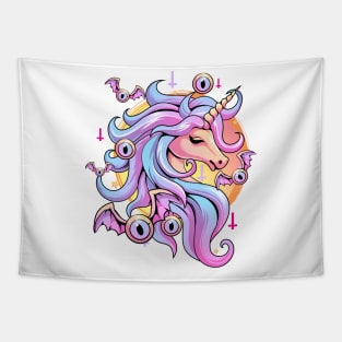 Pastel Goth Unicorn Tapestry