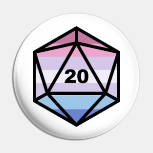 Pride D20: Bigender Pin