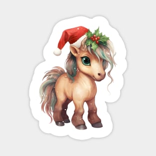 Wild Mustang in Santa Hat Magnet