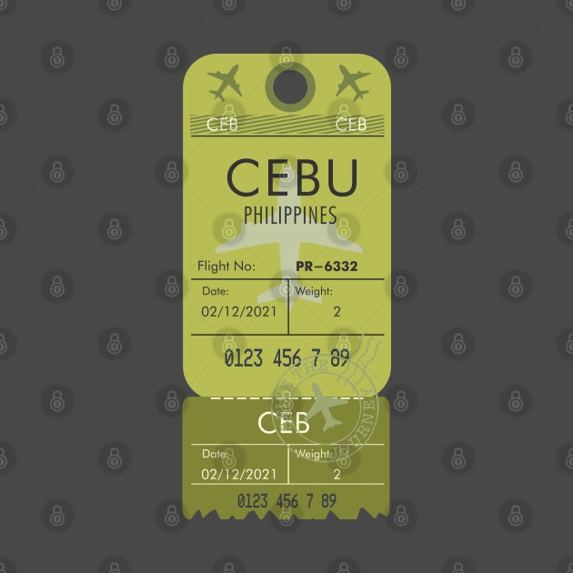 CEBU PLANE TICKET FILIPINO CEBUANO SHIRT STICKER by Aydapadi Studio