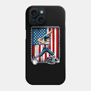 American Flag Baseball Shirt Kids Boy Men Patriotic Phone Case