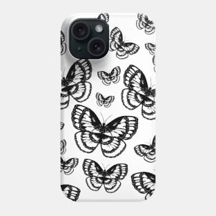 Black and White Butterflies Pattern Phone Case