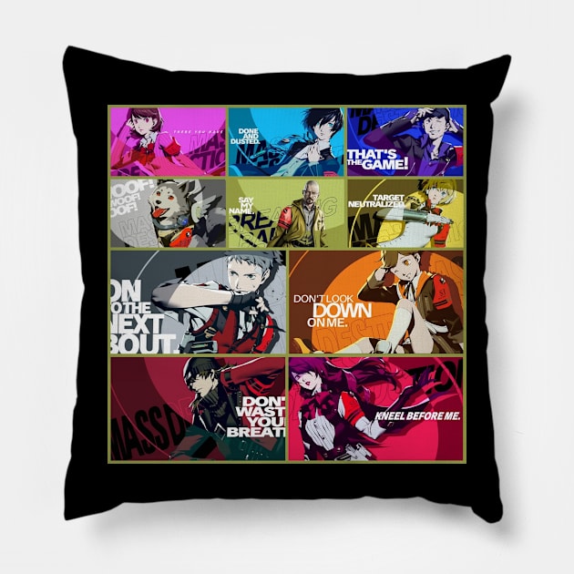 Persona 3 Reload Characters Pillow by BUSTLES MOTORCYCLE