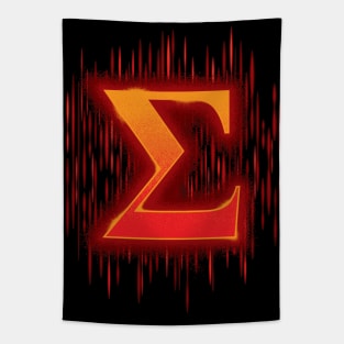 Greek Sigma - Orangey Red Tapestry