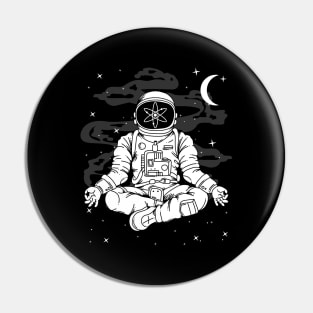 Astronaut Yoga Cosmos ATOM Coin To The Moon Crypto Token Cryptocurrency Blockchain Wallet Birthday Gift For Men Women Kids Pin