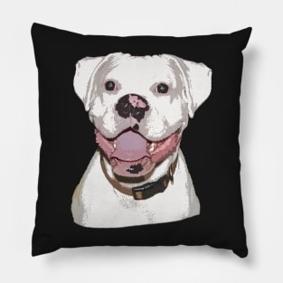 White Boxer Dog Pillow