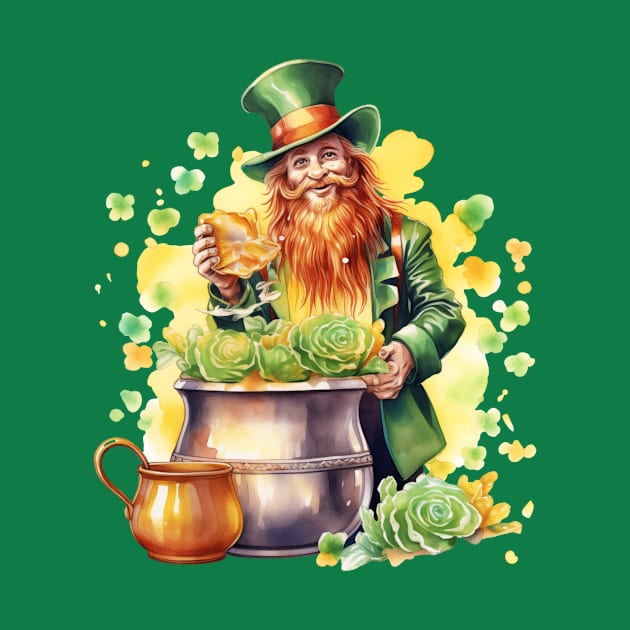 Watercolor Leprechaun by Minimal Blue